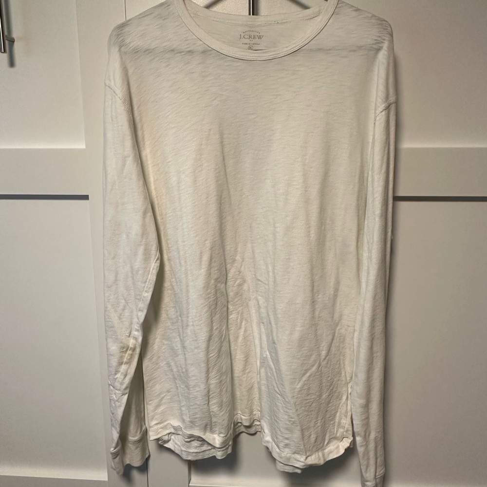 J. Crew Men's Cream Long Sleeve Tee